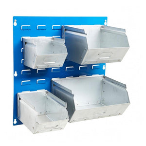 Metal Picking Bins, available in four sizes that stack or can be mounted onto Louvred Panels for display. Welded construction, semi-open fronted design. LPB1, LPB2, LPB3, LPB4 are the size options available.