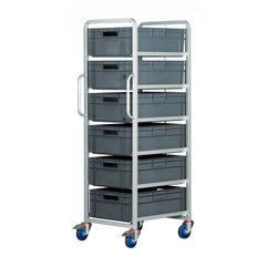 Topstore ECT/6X6420/BC Euro Tray trolley, supplied with 6x 40L Euro containers