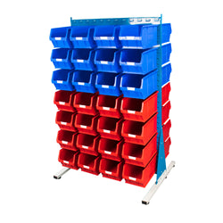 Double Sided Free Standing Louvred Panel with TC5 Bins