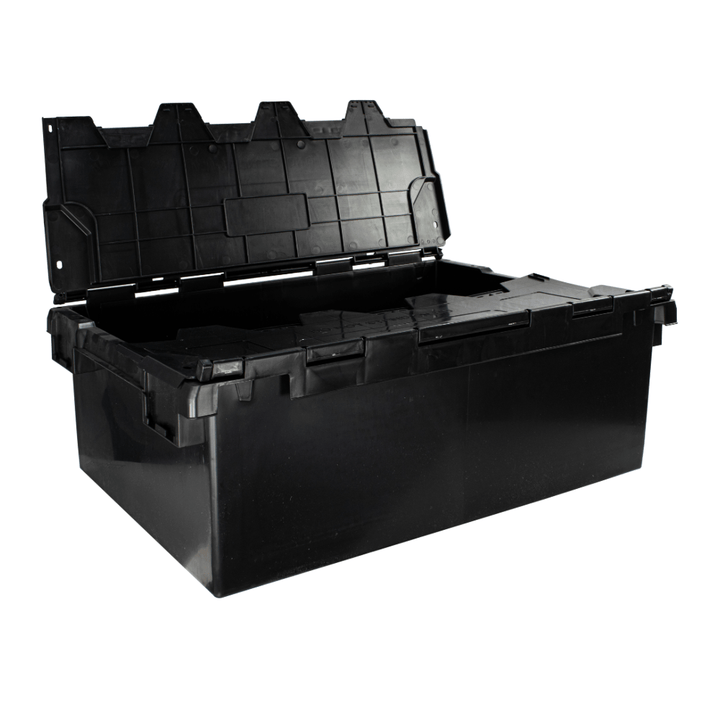 60L Economy Attached Lid Euro Container 600 x 400 x 310mm - Pack of 2 ...