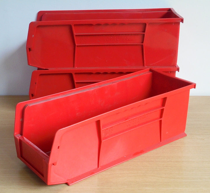 10x Used U234 Red Storage Bin 375x140x125mm H