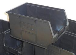 100x Used Size 3 Black Storage Bin 240x150x132mm H