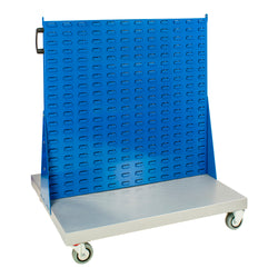 010460NXT Double Sided Louvre Trolley, mobile panel system suitable for most brands of storage bins. 1660mm high x 1000mm wide x 750mm depth