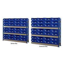 Longspan Shelving Bay c/w 72 x TC4 Storage Bins
