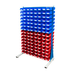Double Sided Free Standing Louvred Panel with TC2 Bins