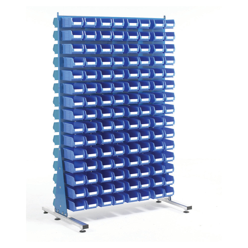 Louvre Rack Double Sided Free Standing Louvred Panel with TC2 Bins – Storage Bins