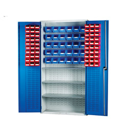 Louvred Container Cabinet c/w 60 x TC2, 30 x TC3 Bins & 3 Shelves