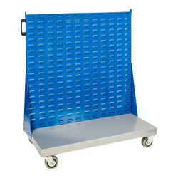 Single sided Louvre Panel Trolley for use with Storage Bins, 010425NXT. 1160mm high x 1000mm wide x 530mm depth.