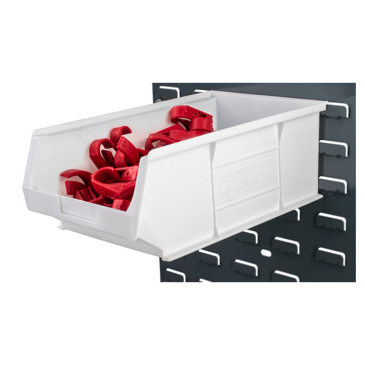 TC4 White Antibacterial Storage Bins. 10 per pack. 350mm x 205mm x 132mm.